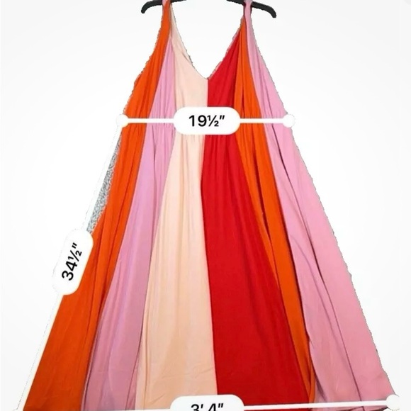 Gorgeous Vibrant Elegant ELOQUII Pink and Red Parachute Plus Size Dress Size 22 - Picture 2 of 5